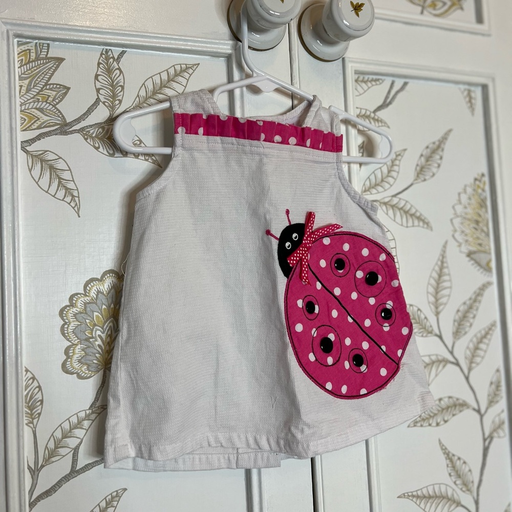Little Lindsey Appliqué Ladybug Tank Top